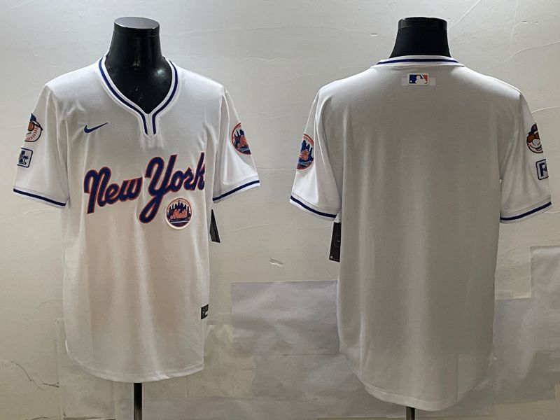 Men New York Mets Blank White Throwback Game 2025 Nike MLB Jersey style 2->new york mets->MLB Jersey